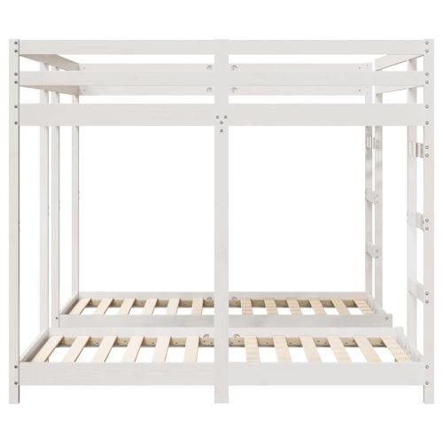 Рамка за тройно двуетажно легло Бяло 160 x 200 cm