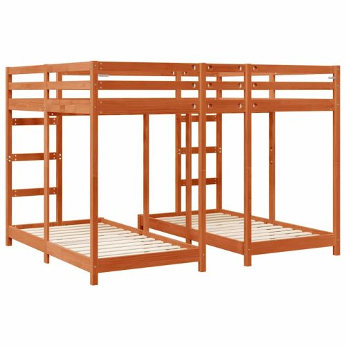 Рамка за тройно двуетажно легло Восъчнокафяв 160 x 200 cm