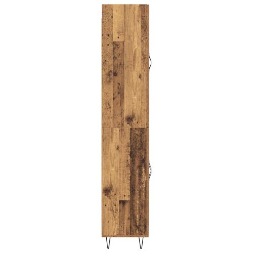 Висок шкаф 2 pcs Старо дърво Инженерно дърво