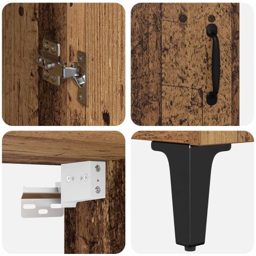 Висок шкаф Старо дърво 69,5 x 34 x 180 см Инженерно дърво