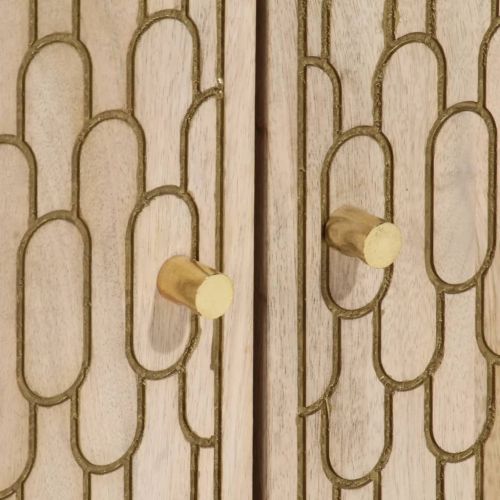 Страничен шкаф 60x33x75 см манго масивно дърво