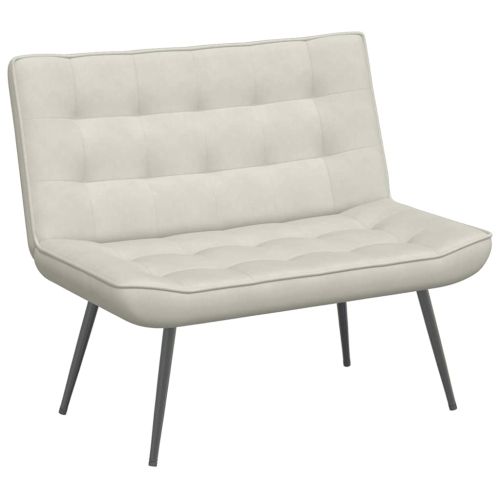 Пейка, кремава, 110x74x84 см, кадифе