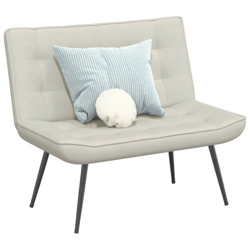 Пейка, кремава, 110x74x84 см, кадифе