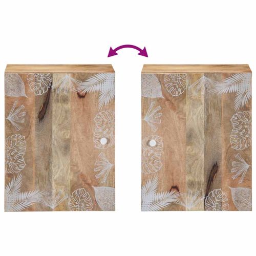 Висящ шкаф за баня 38x33,5x48 cm Масивна дървесина Манго