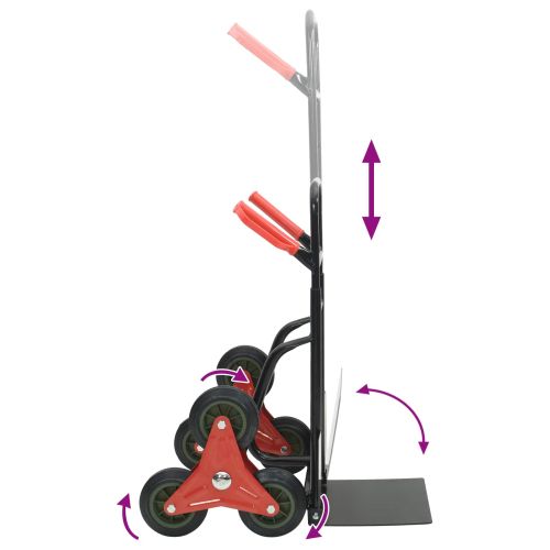 Ръчна количка Черен и Червен 64,5 x 49,5 x 114 см Стомана