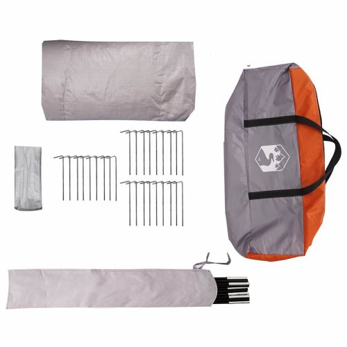 Палатка тип ти пи с покрив Сив и оранжев 600 x 600 x 347 см