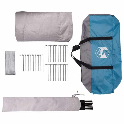 Палатка тип ти пи с покрив Синьо и сиво 600 x 600 x 347 см