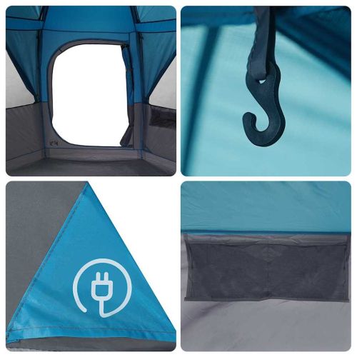 Кабинна палатка с покрив Синьо и сиво 320 x 320 x 203 см