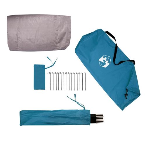 Тунелна палатка с покрив Синьо и сиво 328 x 228 x 115 см