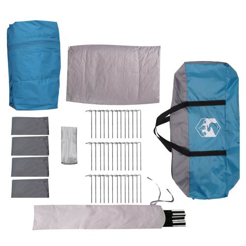 Семейна палатка с покрив Синьо и сиво 745 x 700 x 217 см