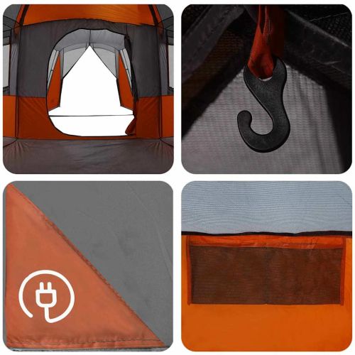 Семейна палатка с покрив Сив и оранжев 745 x 700 x 217 см