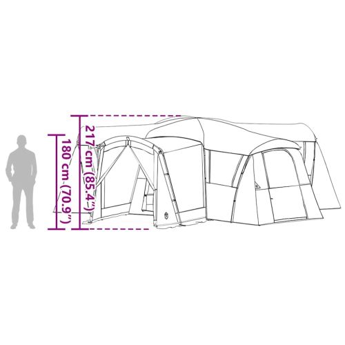 Семейна палатка с покрив Сив и оранжев 745 x 700 x 217 см
