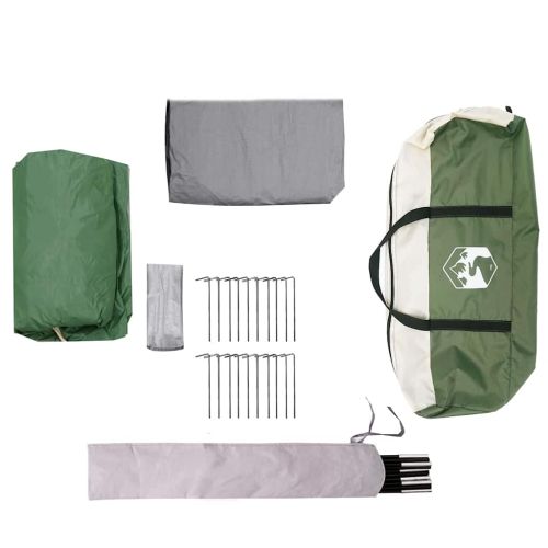 Семейна палатка с покрив Зелен и бял 324 x 255 x 230 см