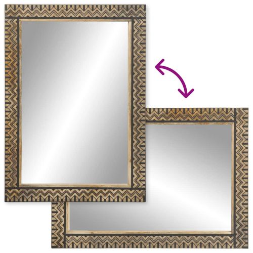 Комплект мебели за баня, 2 части, масивна мангова дървесина