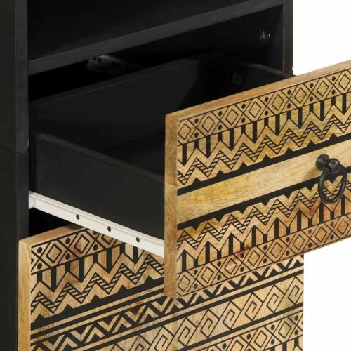 Комплект мебели за баня, 3 части, масивна мангова дървесина