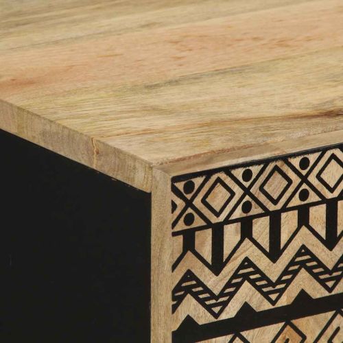 Комплект мебели за баня, 4 части, масивна мангова дървесина