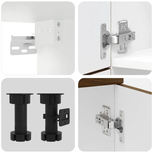 Комплект кухненски шкафове, 7 части, "Kalmar", кафяв дъб, инженерна дървесина