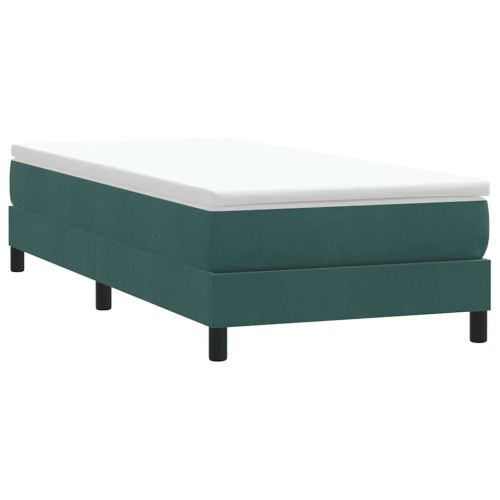Box Spring Легло без матрак Тъмнозелено 90x210 cm Кадифе