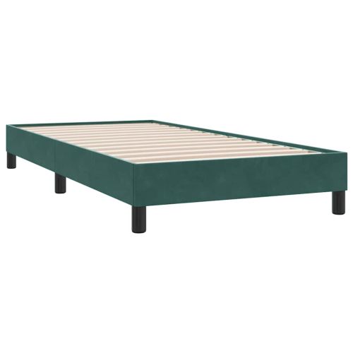 Box Spring Легло без матрак Тъмнозелено 90x210 cm Кадифе