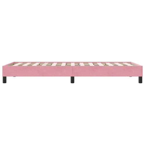 Box Spring легло без матрак розово 90x210 cm кадифе