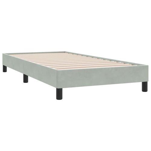 Box Spring легло без матрак Светло сиво 100x210 cm кадифе
