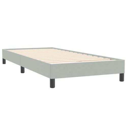Box Spring легло без матрак Светло сиво 80x220 cm кадифе