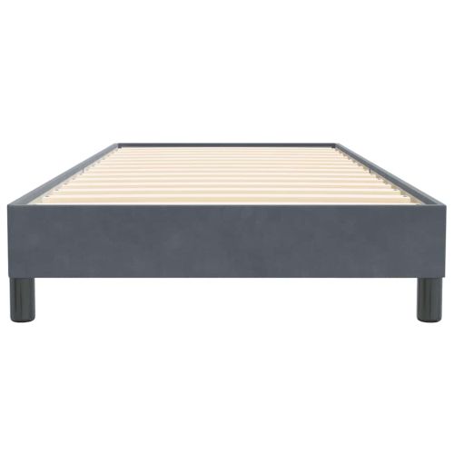 Box Spring Легло без матрак Тъмно сиво 90x220 cm Кадифе