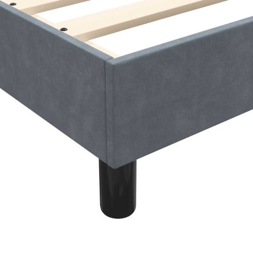 Box Spring Легло без матрак Тъмно сиво 90x220 cm Кадифе