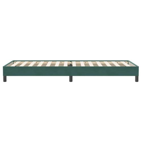 Box Spring Легло без матрак Тъмнозелено 90x220 cm Кадифе