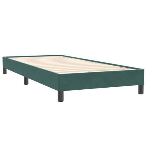Box Spring Легло без матрак Тъмнозелено 90x220 cm Кадифе