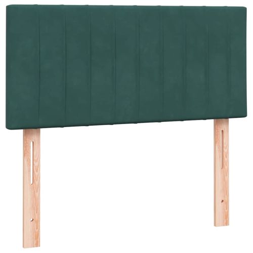 Box Spring легло с матрак Тъмнозелено 90x220 cm Кадифе