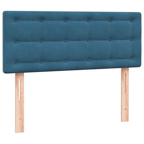 Боксспринг легло с матрак и LED, тъмносиньо, 120x210 см, кадифе