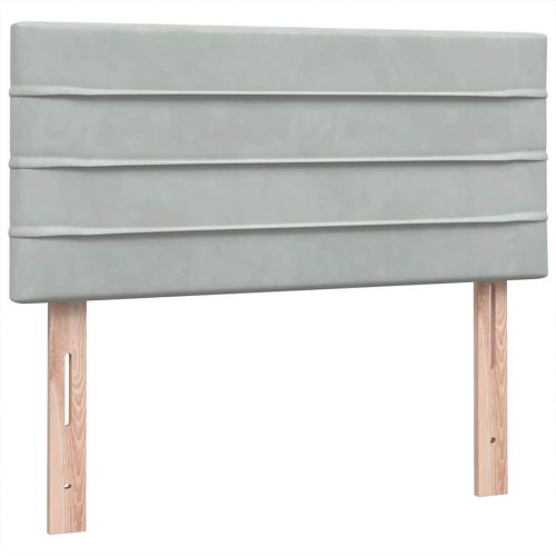 Боксспринг легло с матрак, светлосиво, 100x210 см, кадифе