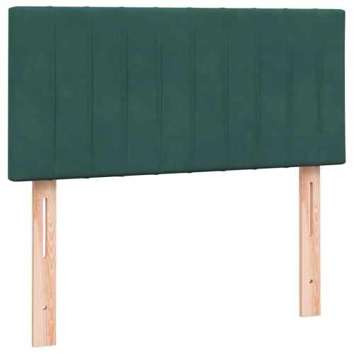 Box Spring легло с матрак Тъмнозелено 90x220 cm Кадифе