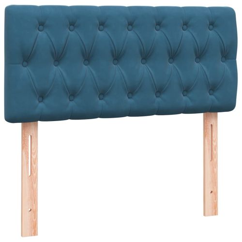 Боксспринг легло с матрак, тъмносиньо, 80x220 cm, кадифе