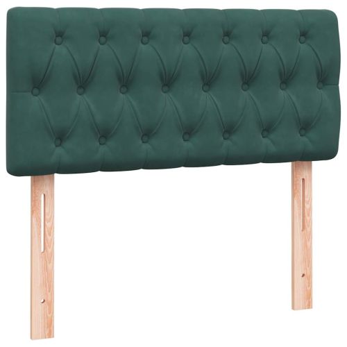 Box Spring легло с матрак Тъмнозелено 90x220 cm Кадифе