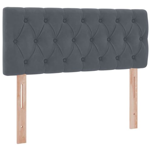 Легло с място за съхранение и LED Тъмен сив 120 x 190 cm Кадифе