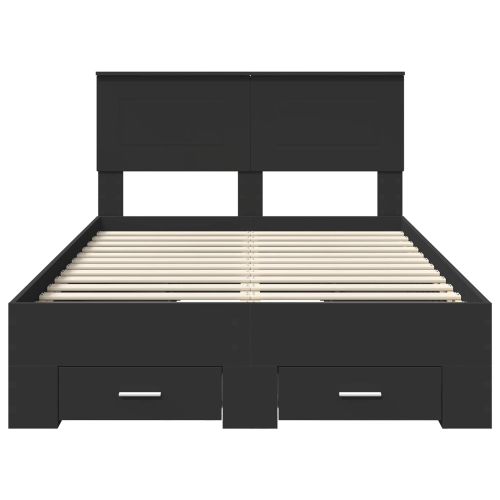 Рамка за легло с таблото Черно 120 x 190 cm Инженерно дърво