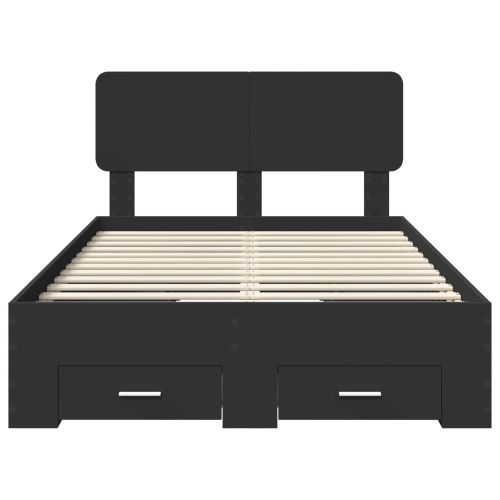 Рамка за легло с таблото Черно 120 x 190 cm Инженерно дърво