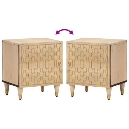 Нощни шкафчета, 2 бр, 40x33x46 см, манго масив