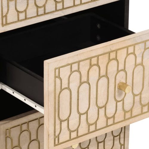 Страничен шкаф 40x33x75 см манго масивно дърво