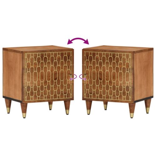 Нощни шкафчета, 2 бр, 40x33x46 см, манго масив