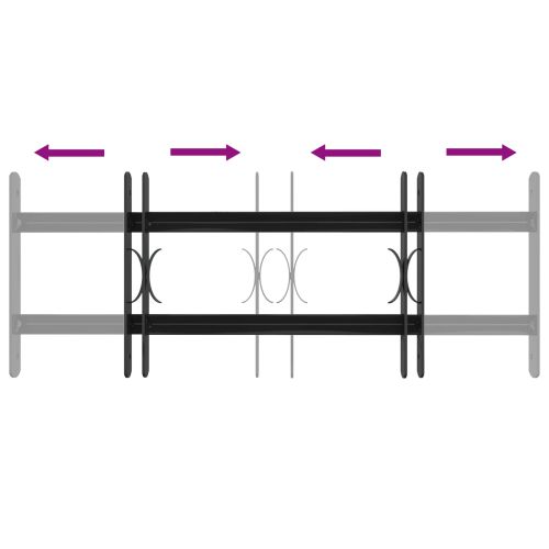 Прозоречна решетка Черно 76 x 30 см Прахово боядисана стомана