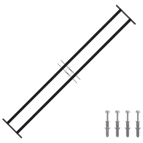 Прозоречна решетка Черно 176 x 30 см Прахово боядисана стомана
