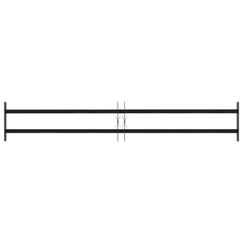 Прозоречна решетка Черно 176 x 30 см Прахово боядисана стомана
