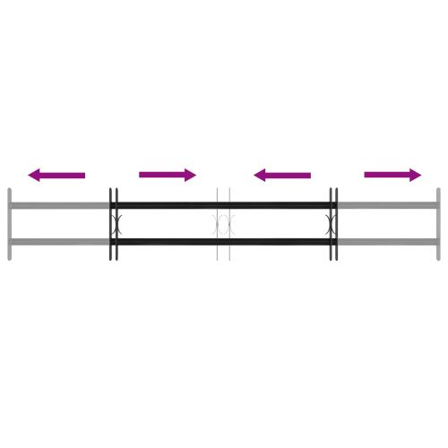 Прозоречна решетка Черно 176 x 30 см Прахово боядисана стомана