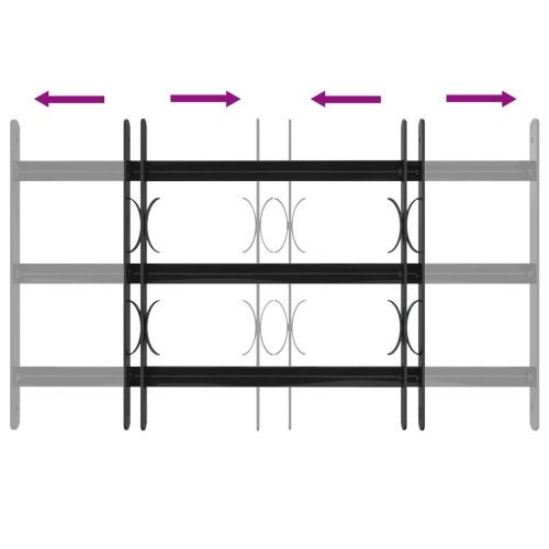 Прозоречна решетка Черно 75.5 x 45 см Прахово боядисана стомана
