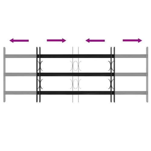 Прозоречна решетка Черно 116 х 45 см Прахово боядисана стомана
