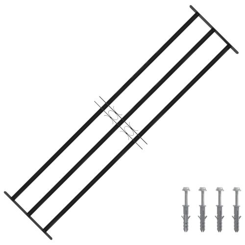 Прозоречна решетка Черно 174 х 45 см Прахово боядисана стомана
