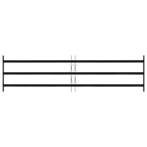 Прозоречна решетка Черно 174 х 45 см Прахово боядисана стомана